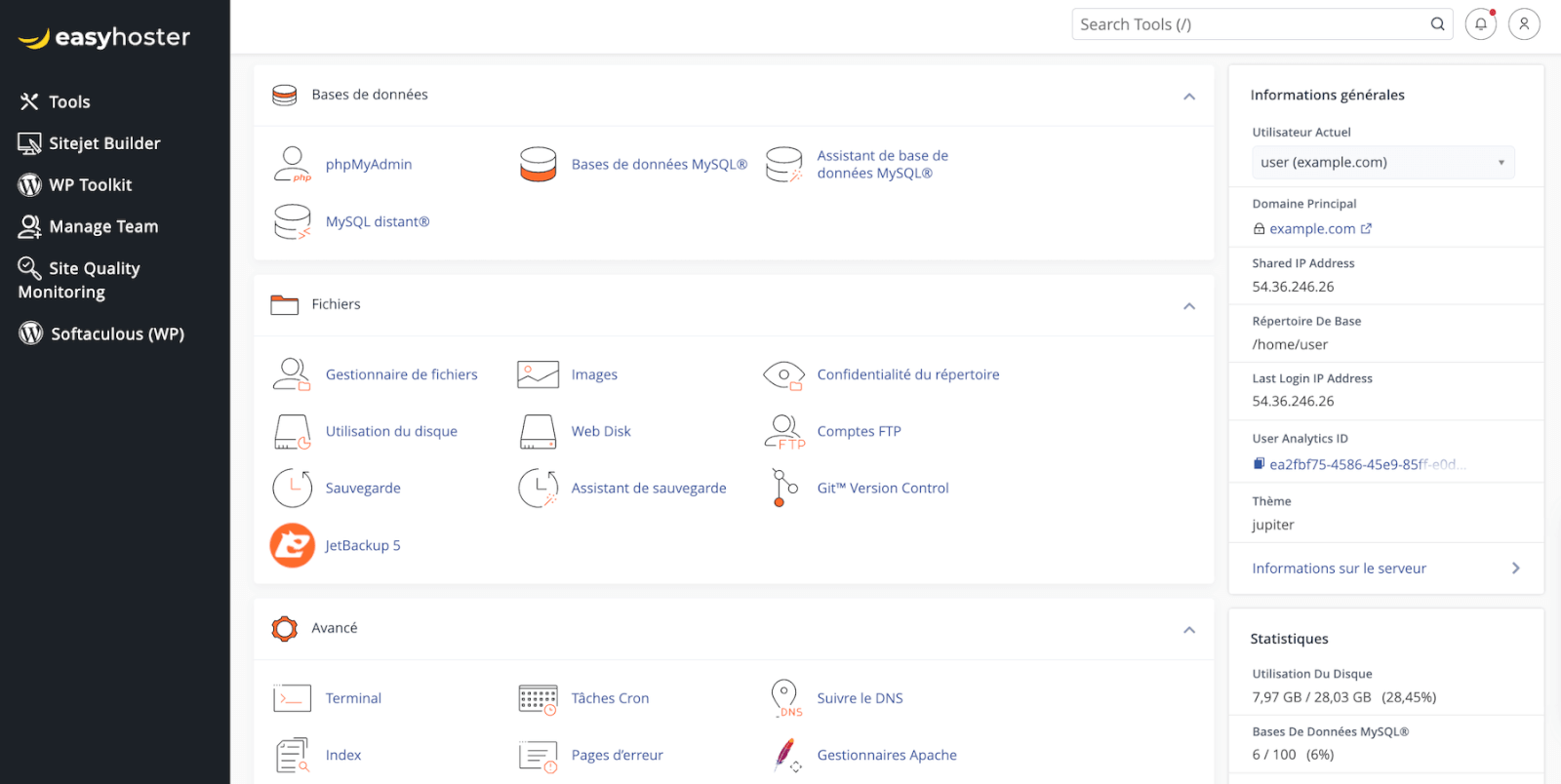Hébergement cPanel