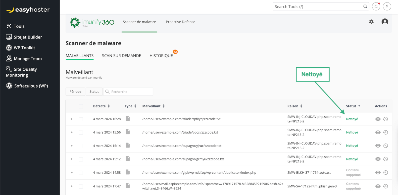 Hébergement Web sécurisé grâce à Imunify360